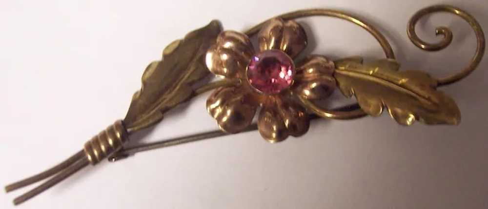 Retro Sterling Van Dell Small Pink & Yellow Gold … - image 3