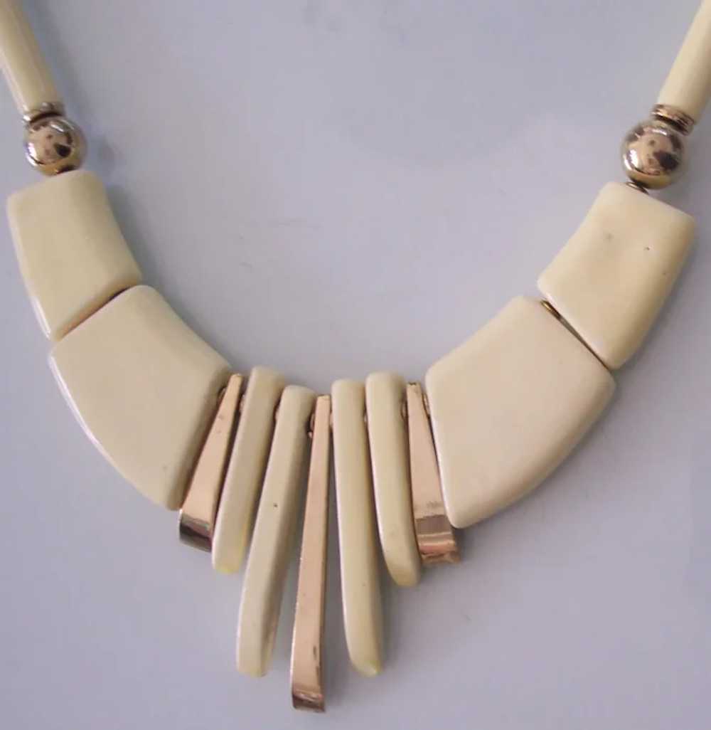 Modernist Japanese Lacquered Statement Necklace C… - image 2
