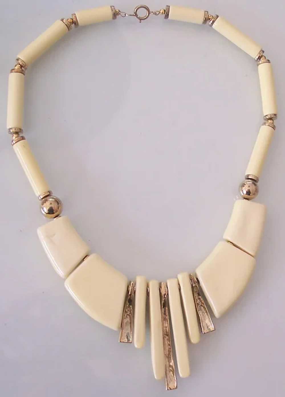 Modernist Japanese Lacquered Statement Necklace C… - image 3