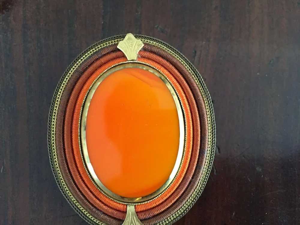 Art Deco Langani Vintage Brooch Inlaid with Glass… - image 2