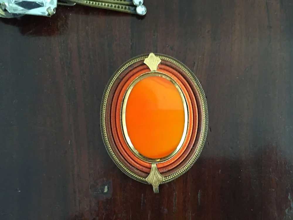 Art Deco Langani Vintage Brooch Inlaid with Glass… - image 3
