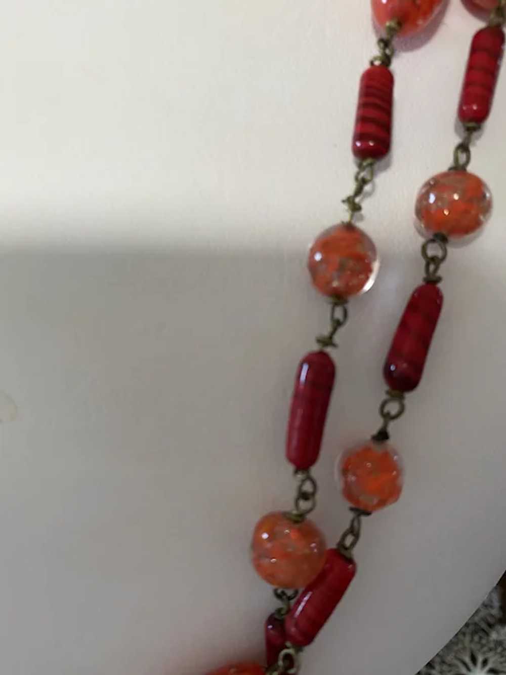 Antique Murano Glass Flapper Necklace - image 3