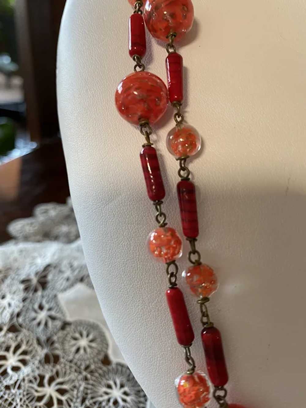 Antique Murano Glass Flapper Necklace - image 6
