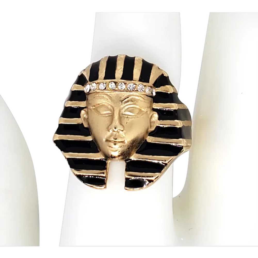 Erwin Pearl Egyptian King Tut Pharaoh Sphinx Ring - image 1