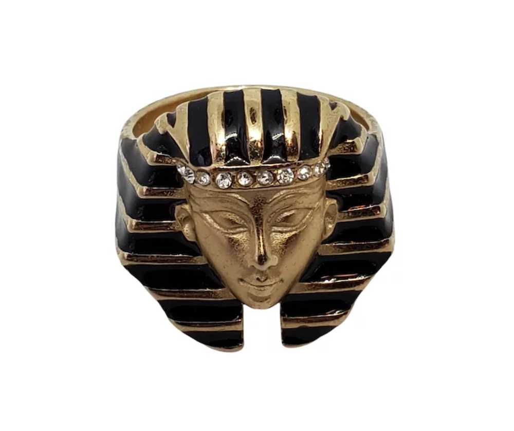 Erwin Pearl Egyptian King Tut Pharaoh Sphinx Ring - image 5