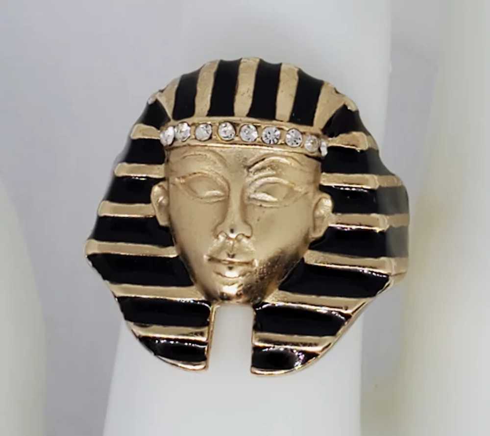 Erwin Pearl Egyptian King Tut Pharaoh Sphinx Ring - image 6
