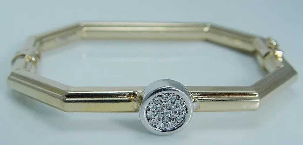 Made in Italy 14K Yellow Gold Diamond Bracelet Ea… - image 3