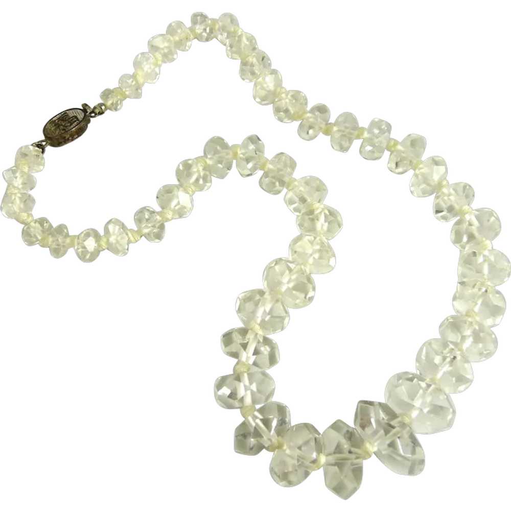 Vintage Art Deco Rock Crystal Bead Necklace Chine… - image 1