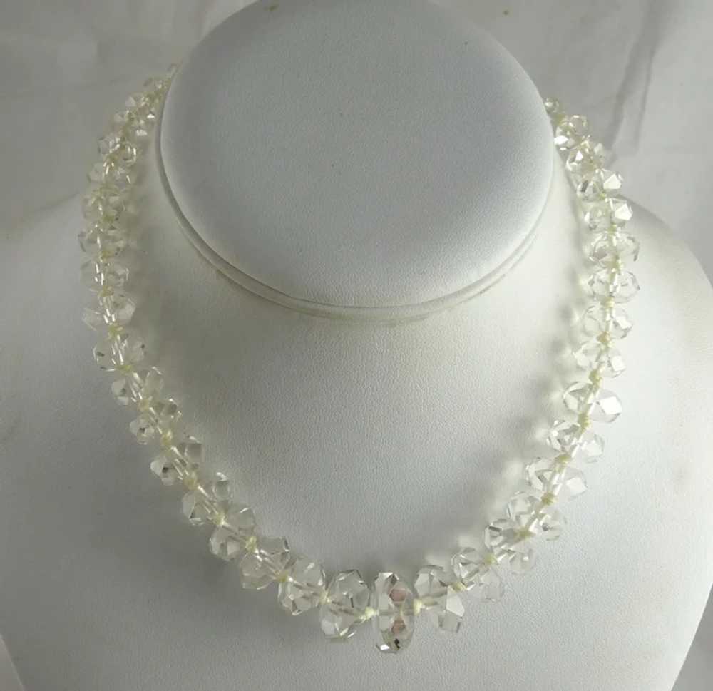 Vintage Art Deco Rock Crystal Bead Necklace Chine… - image 2