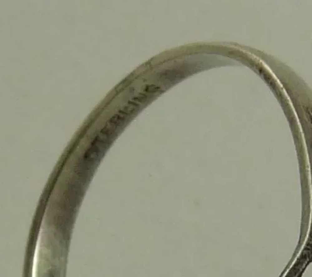 Antique Art Nouveau Ring Sterling Silver Czech Gl… - image 4