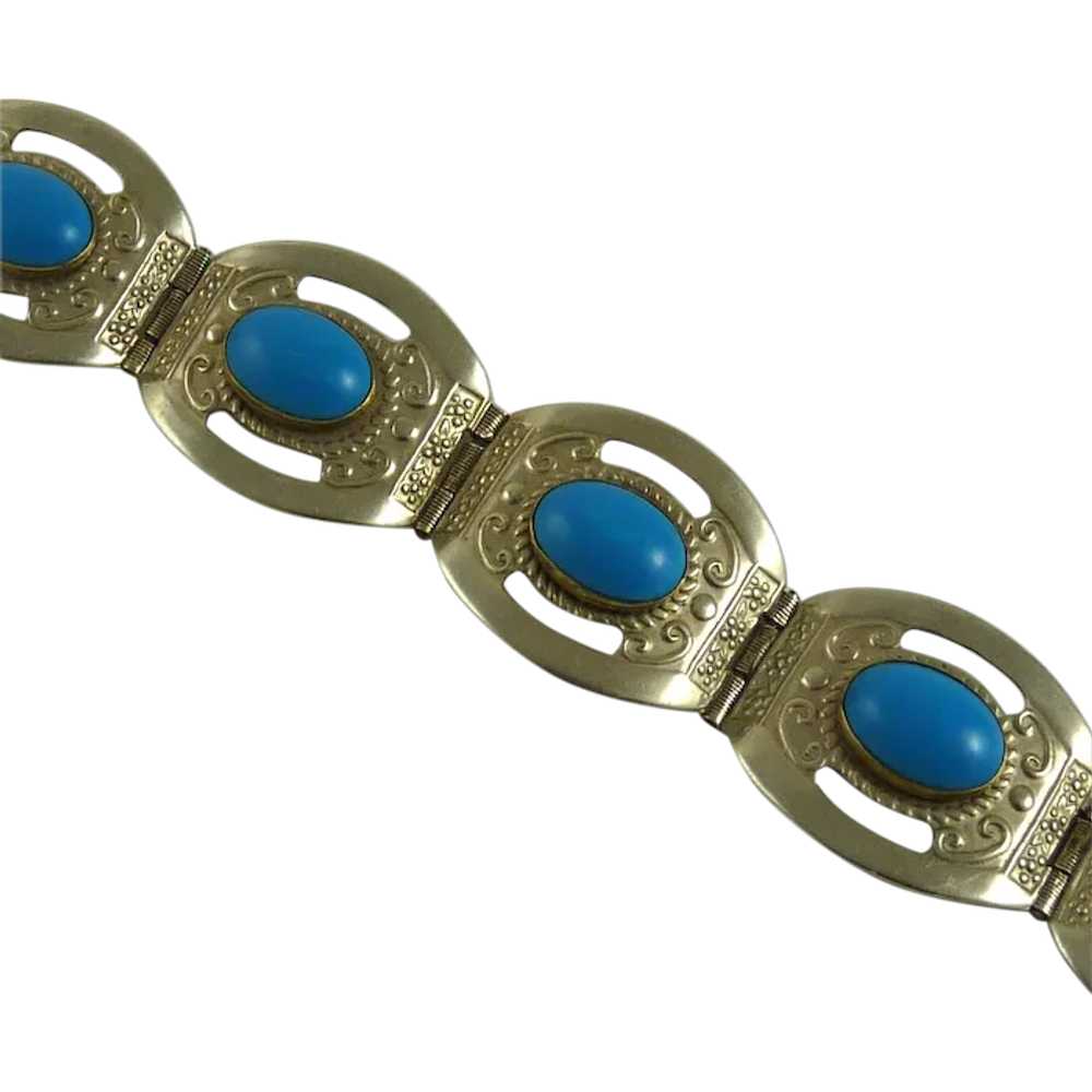 Vintage Taxco Bracelet Faux Turquoise - image 1