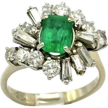 14kt Emerald and diamond ladies ring.