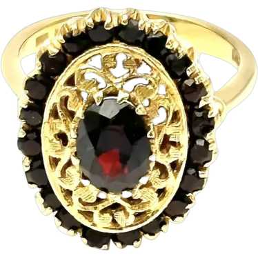 14kt Ladies Victorian garnet ring - image 1