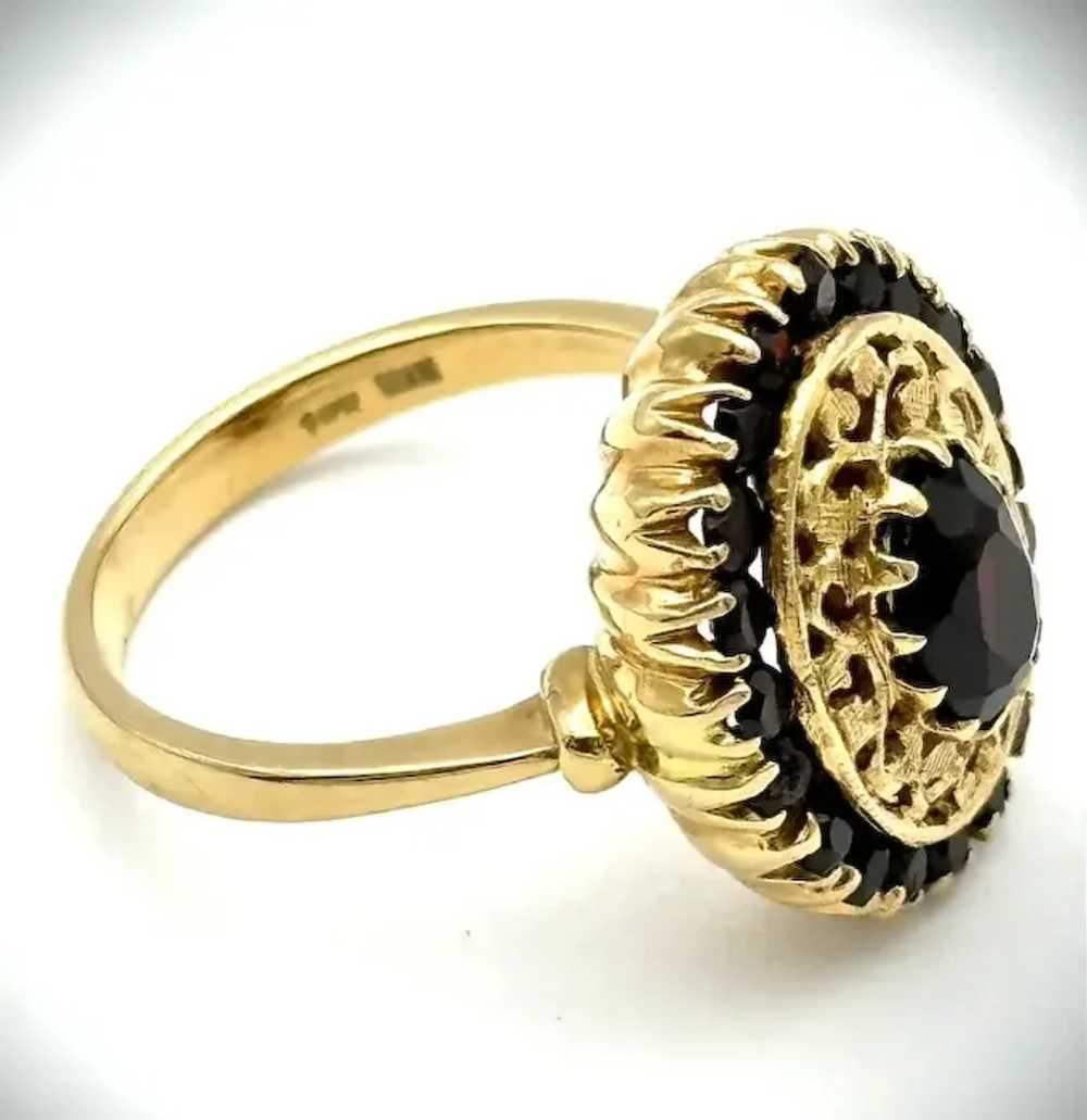 14kt Ladies Victorian garnet ring - image 3