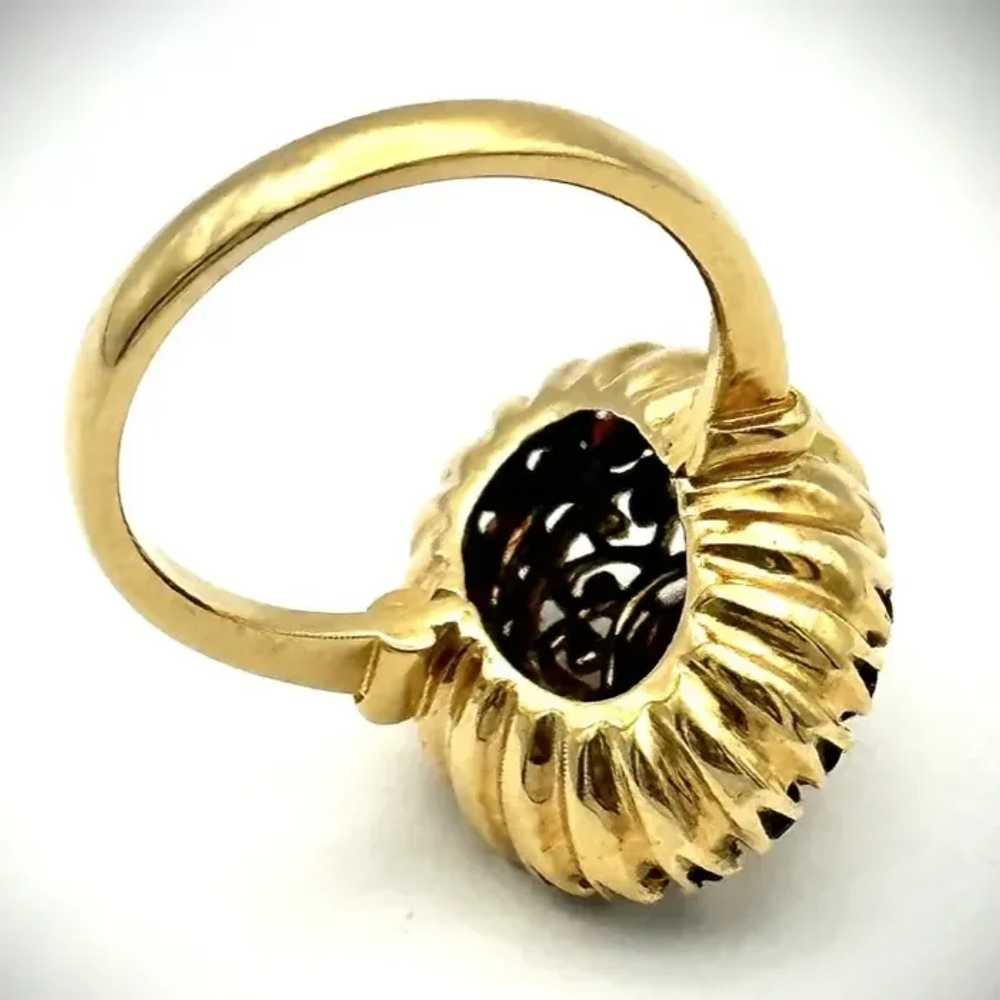 14kt Ladies Victorian garnet ring - image 4