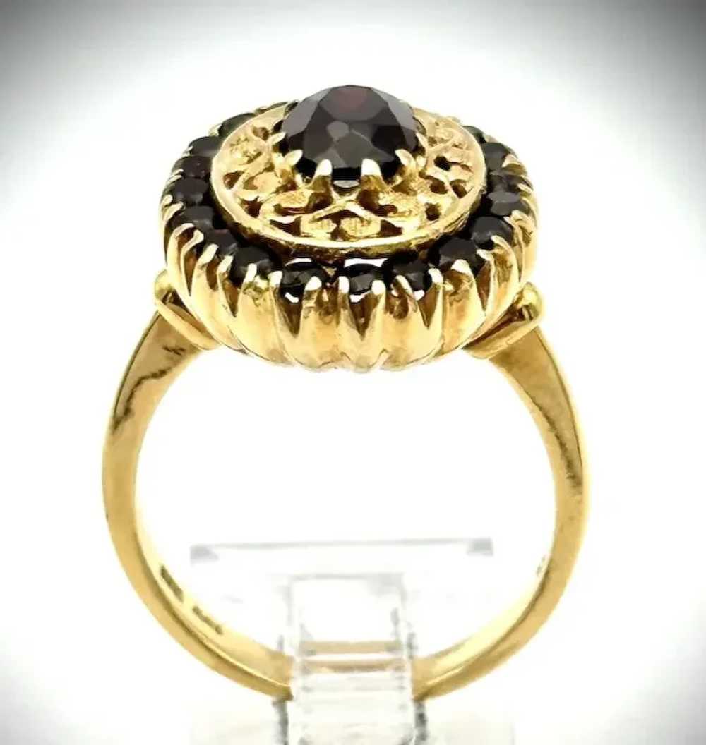 14kt Ladies Victorian garnet ring - image 7