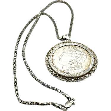 Ladies antique sterling silver Morgan silver dolla