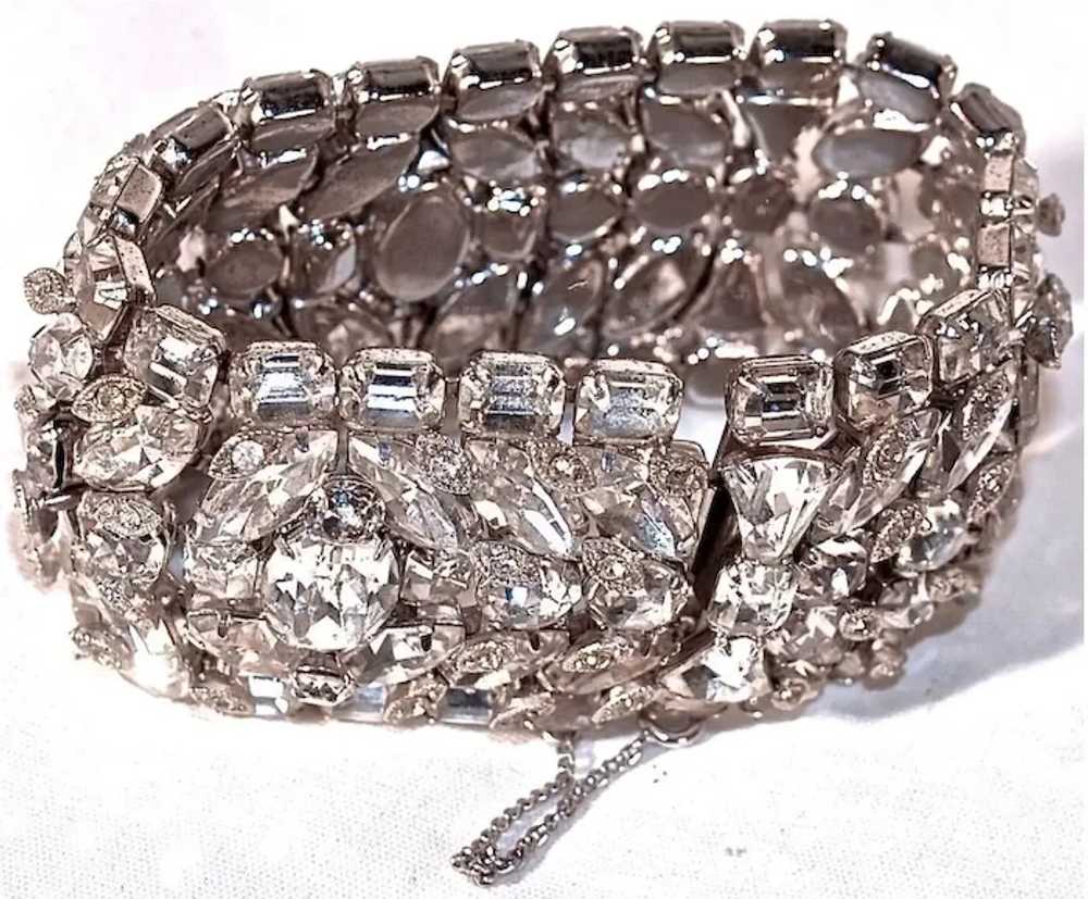 EISENBERG GLITZ Huge Signed Rhinestone Crystal Br… - image 2