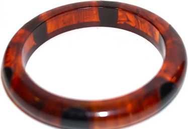 Rare 1930s Bakelite Dot Bangle - Root Beer with L… - image 1