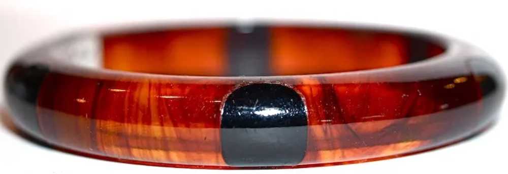 Rare 1930s Bakelite Dot Bangle - Root Beer with L… - image 3