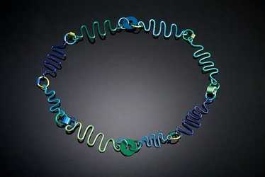 Anodized Aluminum Free Form Wire Necklaces with A… - image 1