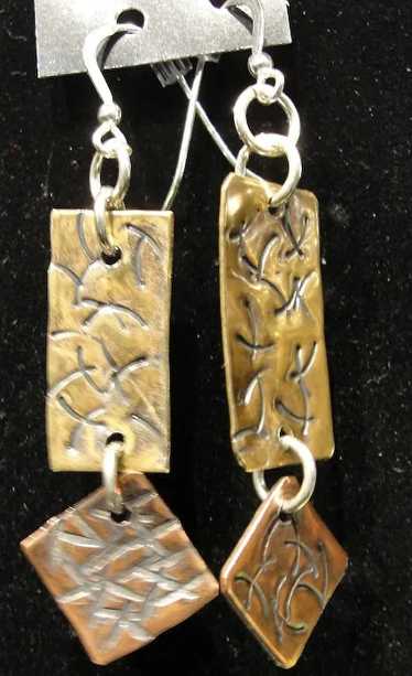 Hand Hammered Brass/Copper Earrings