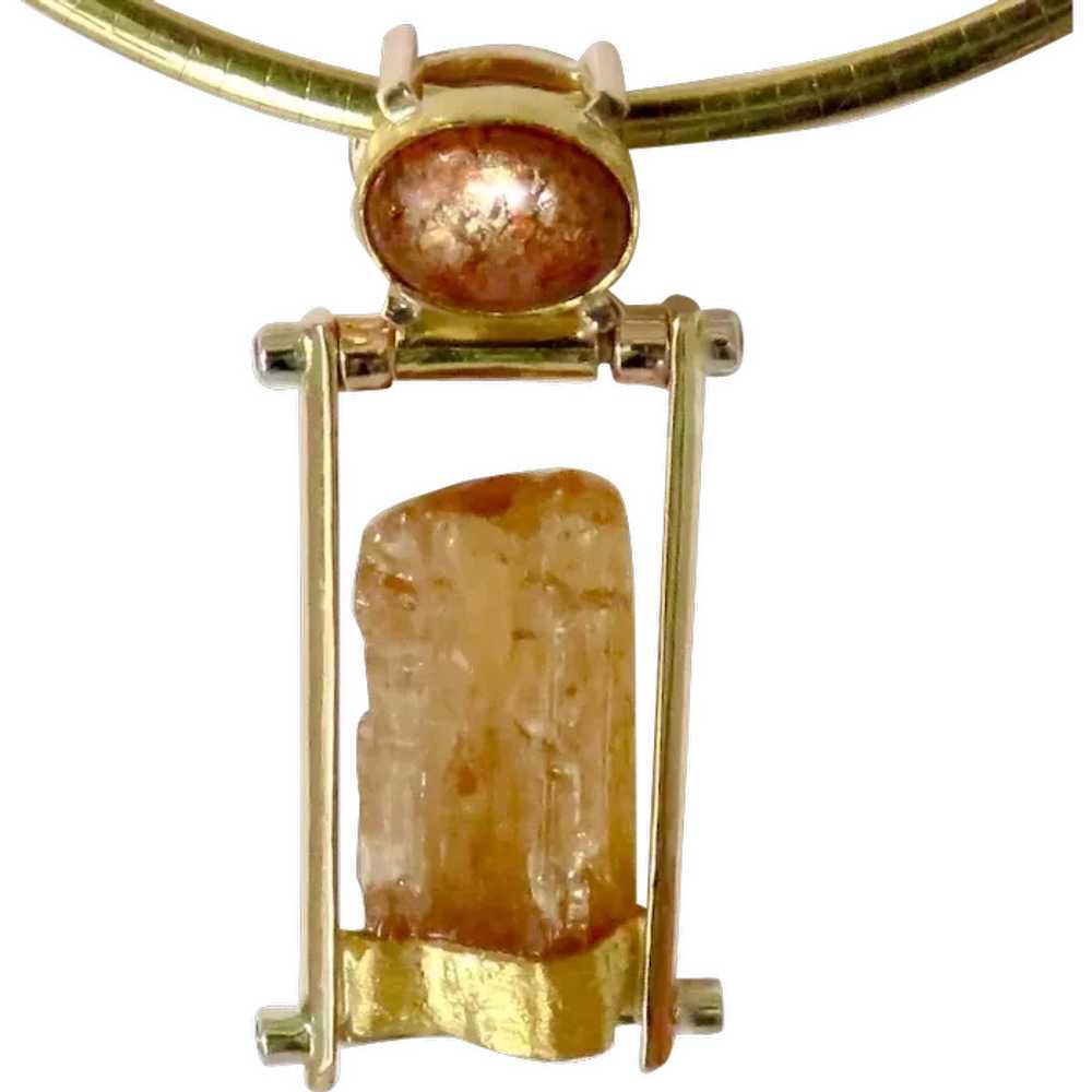 Topaz Crystal and Sunstone with Yellow Sapphire P… - image 1