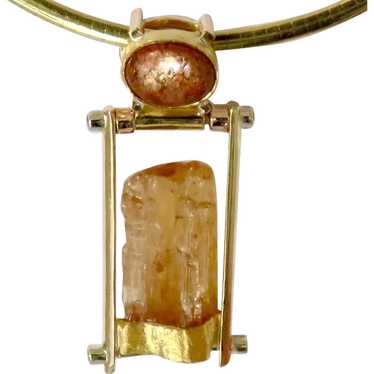 Topaz Crystal and Sunstone with Yellow Sapphire P… - image 1