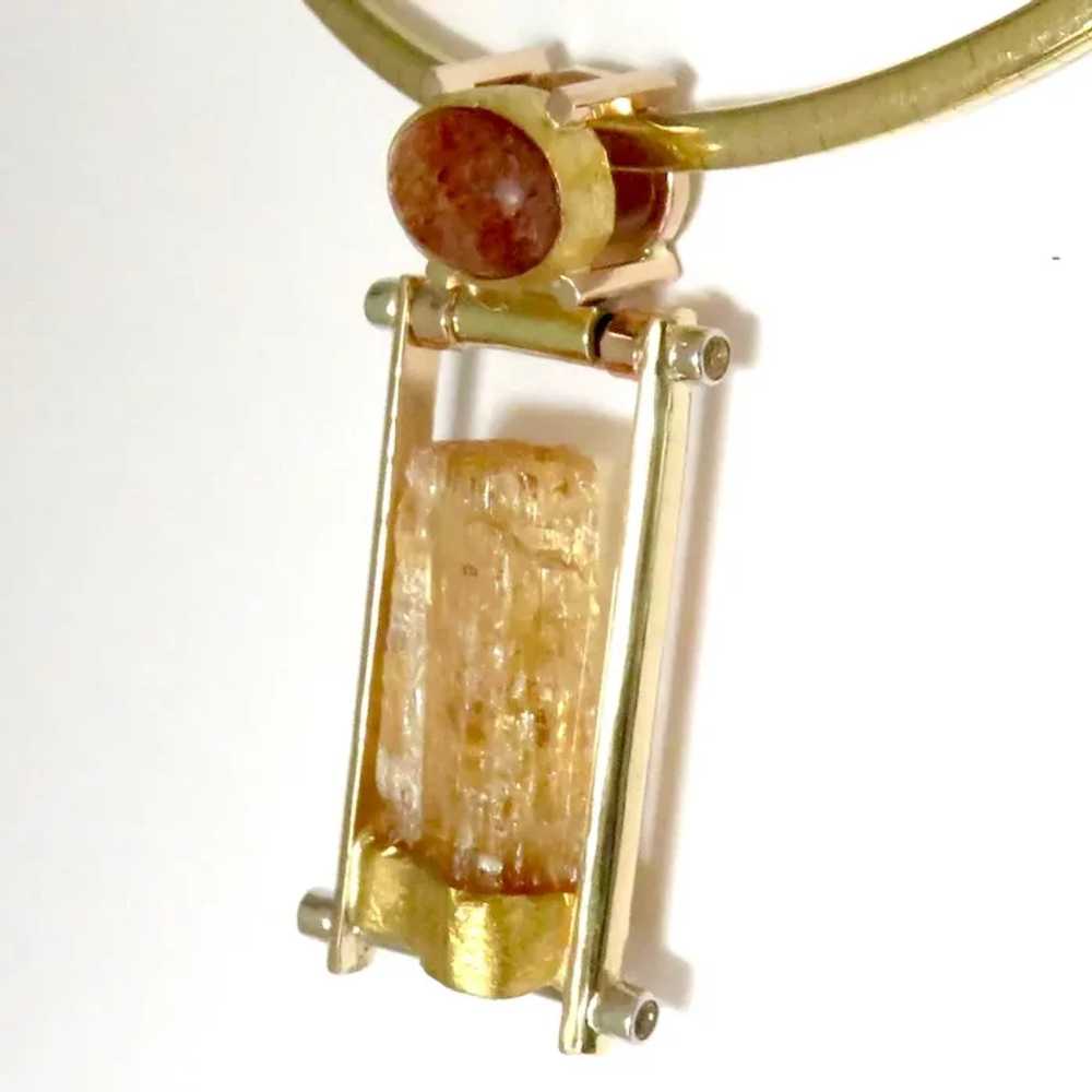 Topaz Crystal and Sunstone with Yellow Sapphire P… - image 2