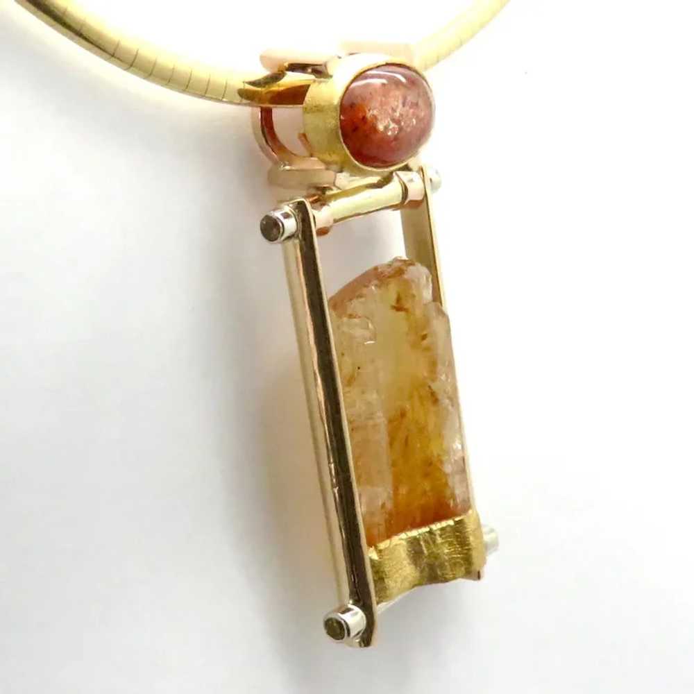 Topaz Crystal and Sunstone with Yellow Sapphire P… - image 3