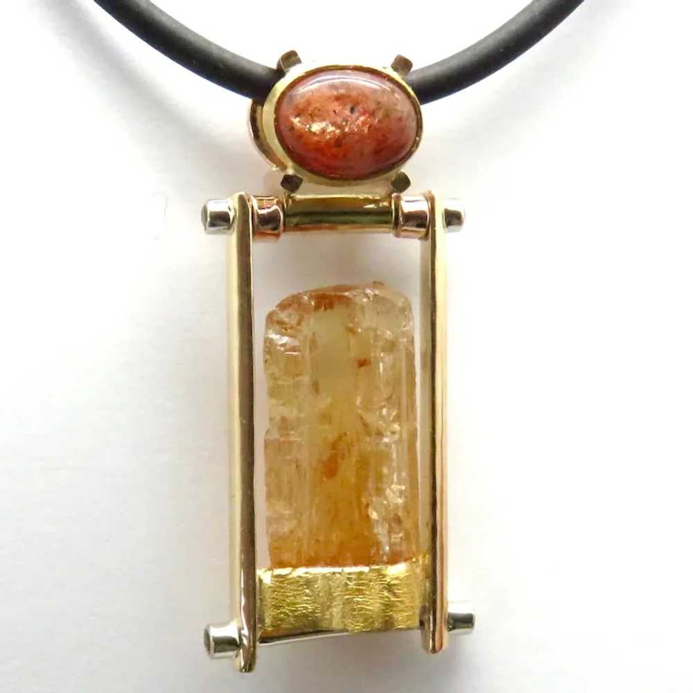 Topaz Crystal and Sunstone with Yellow Sapphire P… - image 4