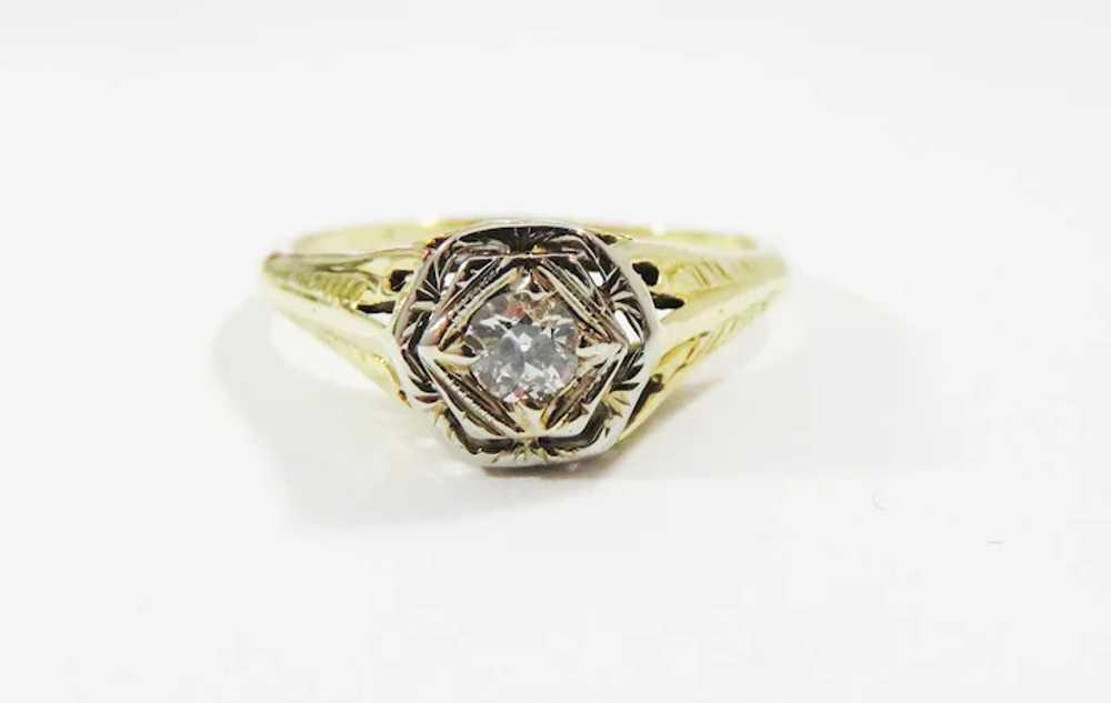 SUBLIME Hand-Wrought OEC Diamond Solitaire/14k Ri… - image 3