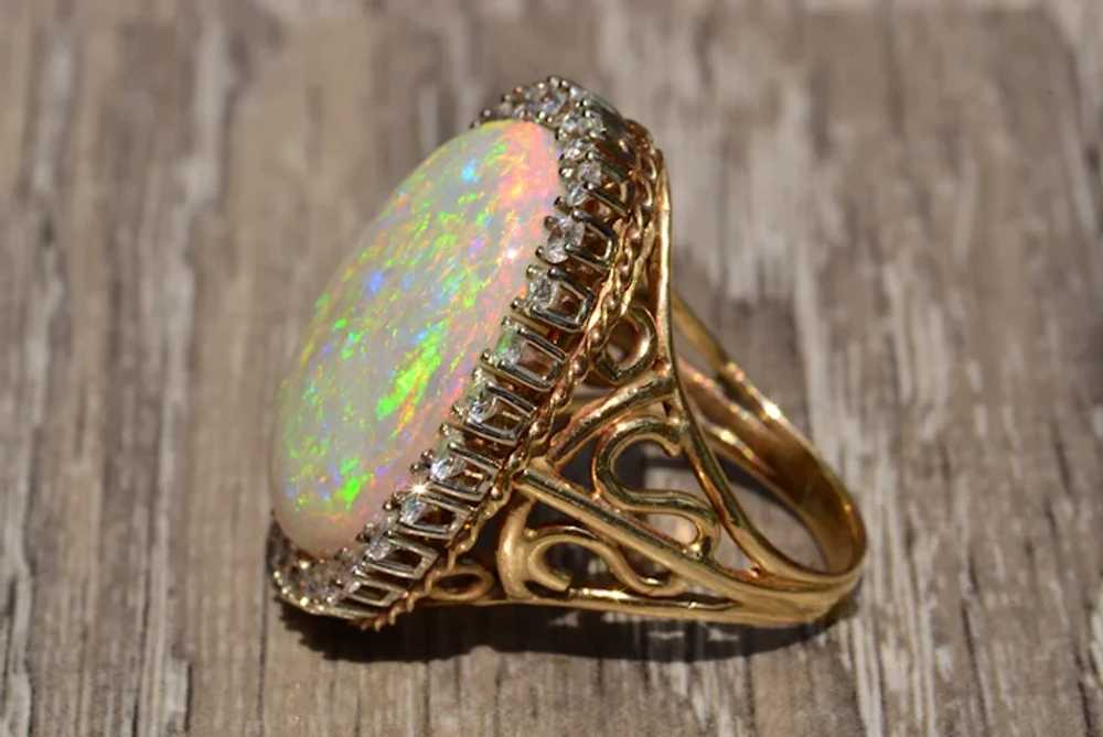 Impressive 22 Carat Natural Australian Opal Ring … - image 3