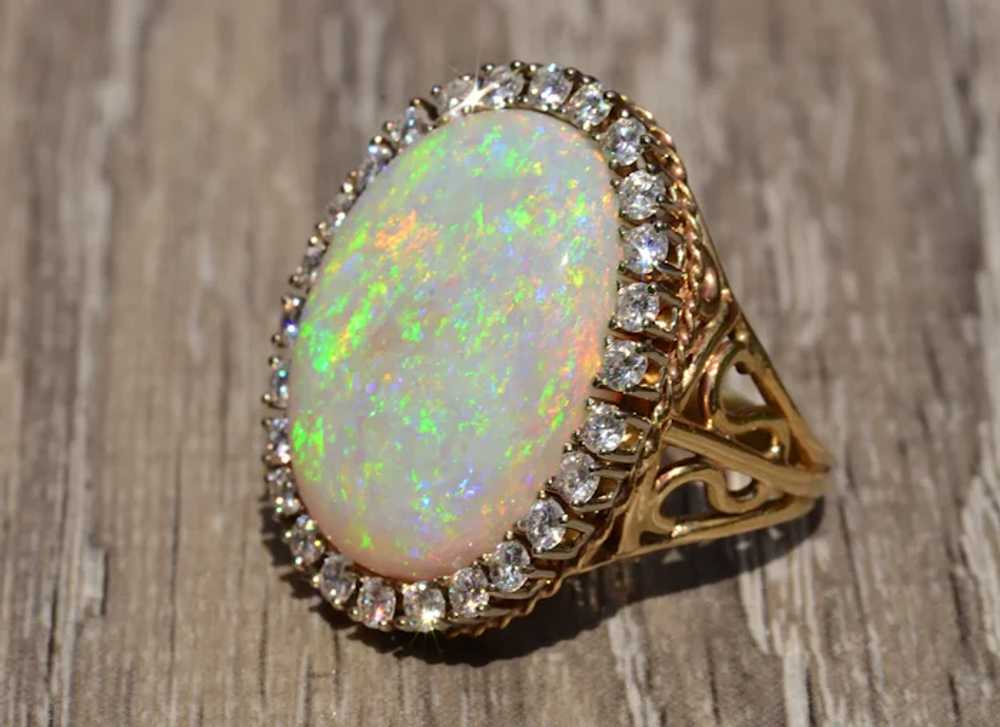 Impressive 22 Carat Natural Australian Opal Ring … - image 5