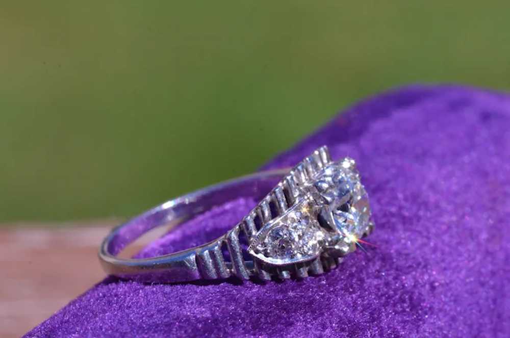 Handmade Platinum Engagement Ring Circa 1920 - image 4