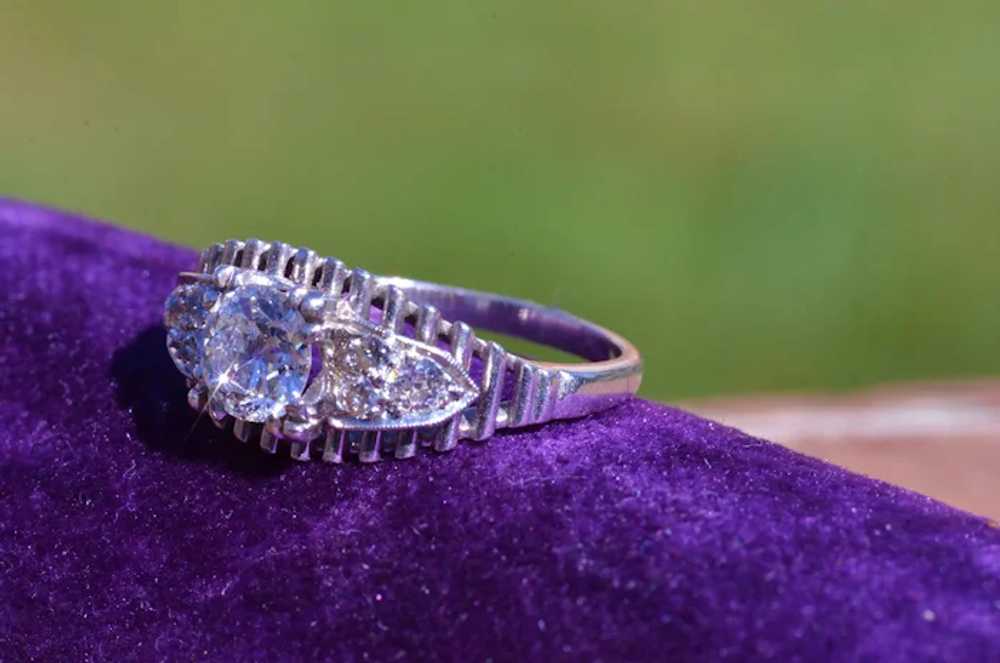 Handmade Platinum Engagement Ring Circa 1920 - image 5