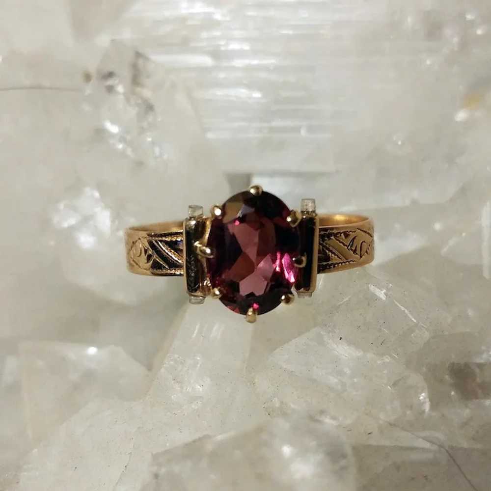 Victorian Rose Gold Garnet Ladies Ring Napoleon &… - image 5