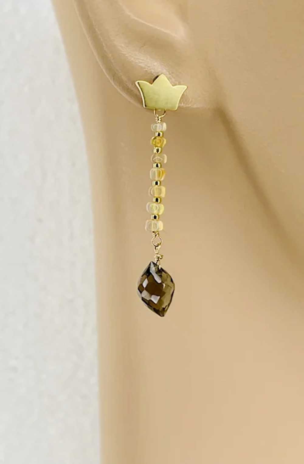 Opal and chocolate Smoky Quartz 14K Gold-filled M… - image 7