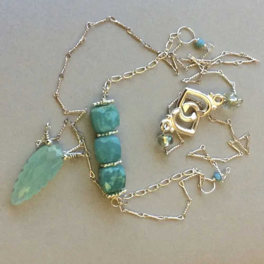 Amazonite layering necklace Silver Amazonite neck… - image 4