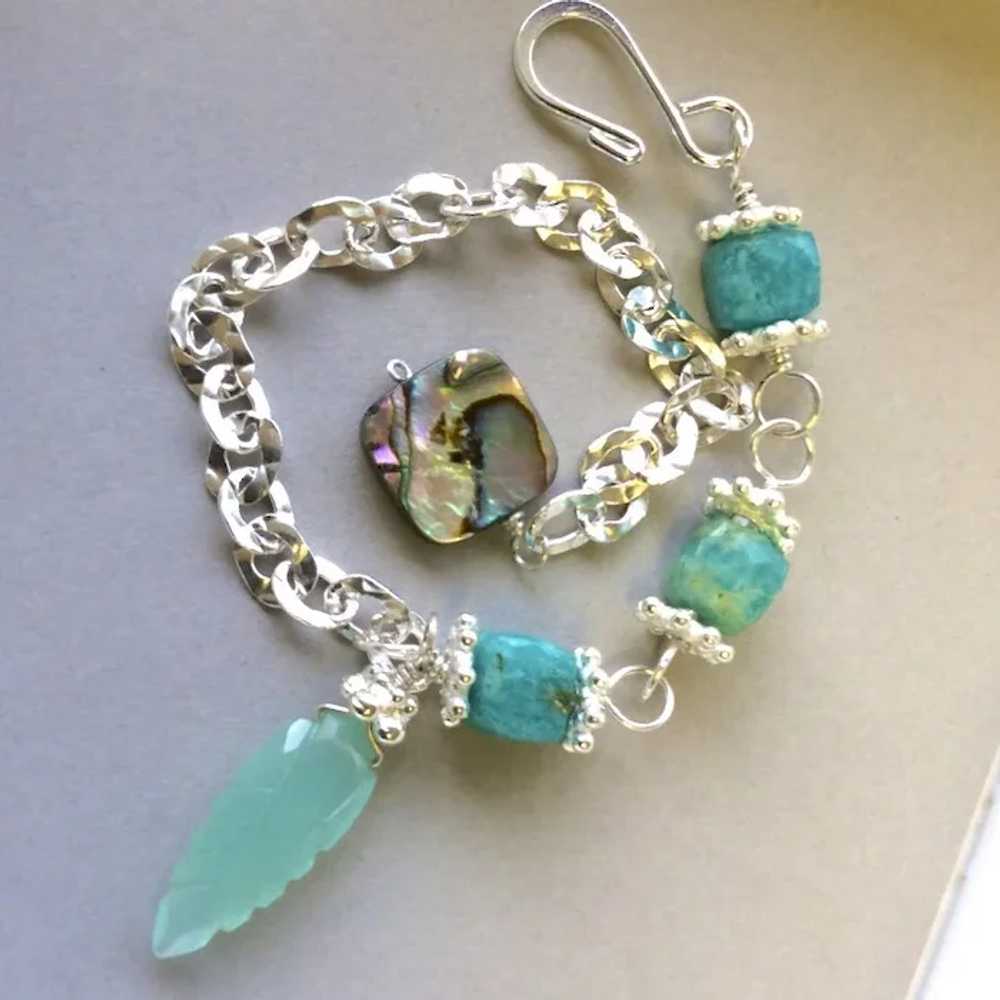 Amazonite layering necklace Silver Amazonite neck… - image 7