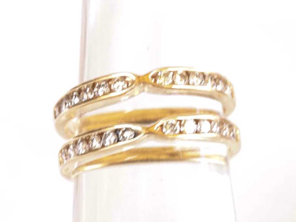 14K Yellow Gold Diamond Ring Guard - image 2
