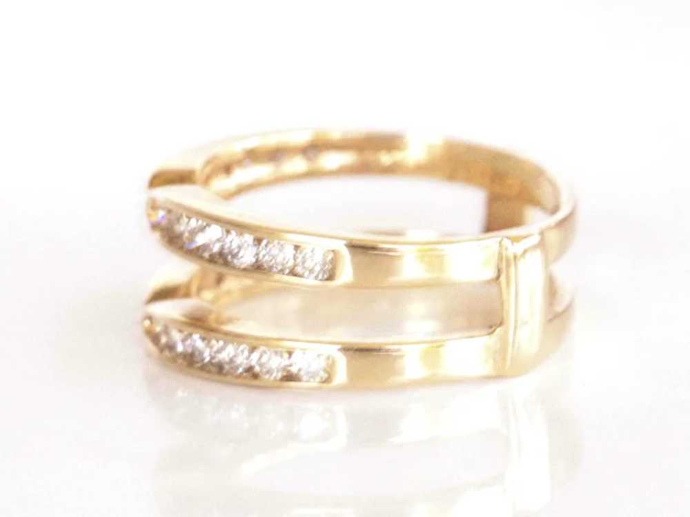 14K Yellow Gold Diamond Ring Guard - image 3