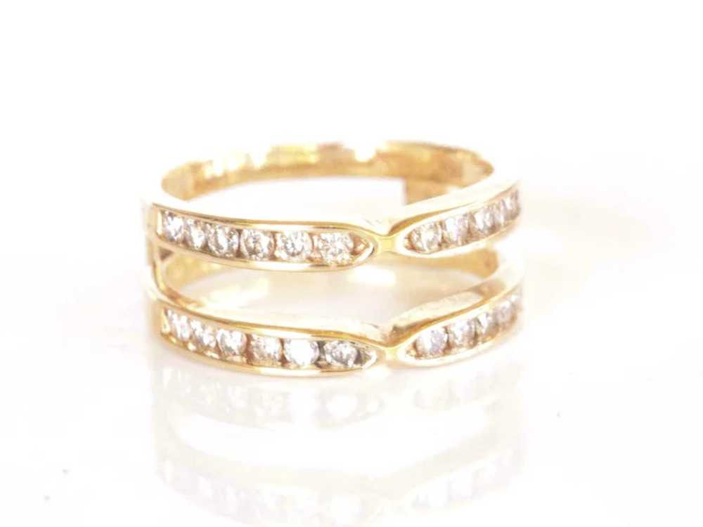 14K Yellow Gold Diamond Ring Guard - image 4