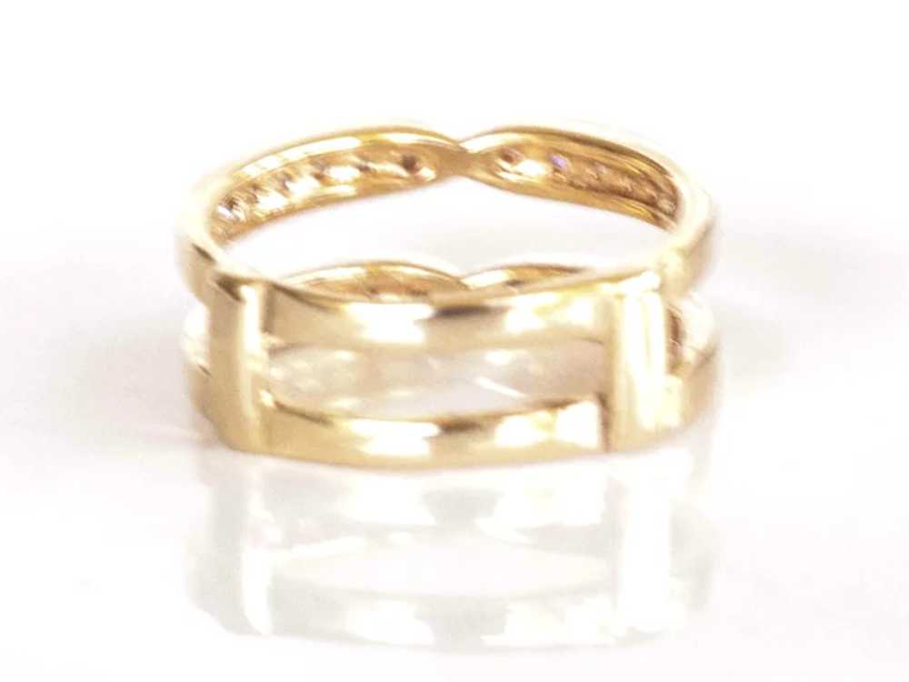 14K Yellow Gold Diamond Ring Guard - image 5