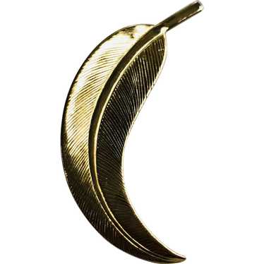 Gold-Toned Metal Leaf Brooch