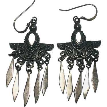 925 Sterling Silver Ornate Earrings