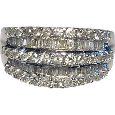 10K White Gold Diamond Band Ring - image 1