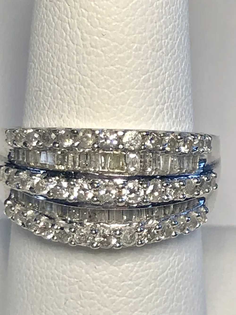 10K White Gold Diamond Band Ring - image 2