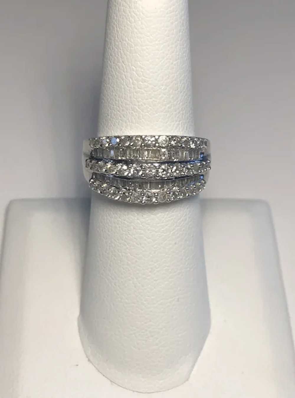 10K White Gold Diamond Band Ring - image 5