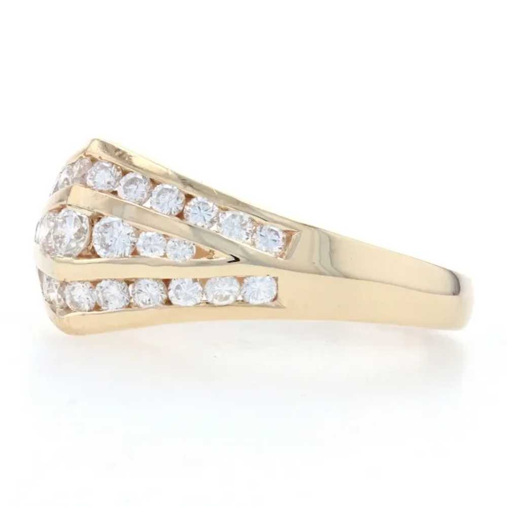 Yellow Gold Diamond Cluster Ring - 14k Round Bril… - image 3